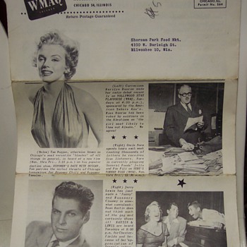 1952 WMAQ Grocery Magazine Marilyn Monroe Cover - Paper