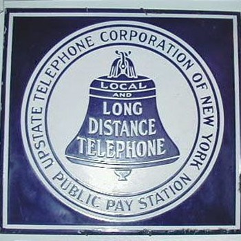 Upstate Telephone Corporation of New York Pay Station Sign - Telephones
