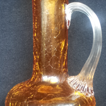 Small crackle class pitcher - Blenko, Pilgrim? - Art Glass