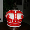 RED CROWN GAS GLOBE SWAG OR LAMP