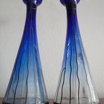 My art nouveau glass vase pair