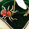 Art Deco Enamel & Paste Chatelaine Brooch Spider & Fly 