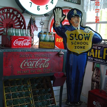 Original Coca-Cola Policeman School Crossing Guard Sign...Dated 1956