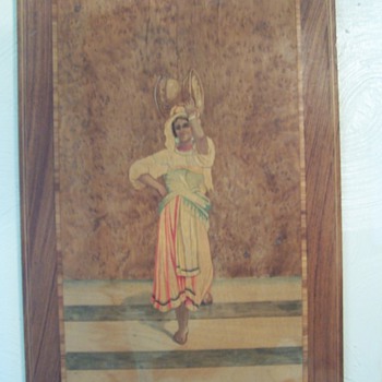 Inlaid wood painting