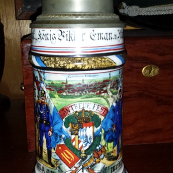 Imperial German Reservists stein of Tambour Adolf Thoma - Breweriana