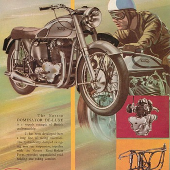 1954 Norton Dominator Motorcycle Advertisement - Advertising
