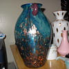 Beautiful Blue vase with gold flecks