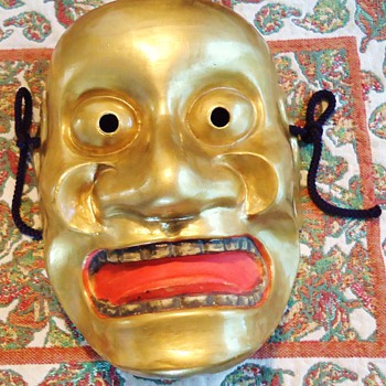 Japanese ceramic Noh mask Tobide, and unknown ceramic mask from?