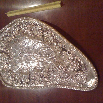 Hand wrought silver tray - Silver