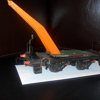 Vintage train car with partial crane