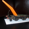 Vintage train car with partial crane