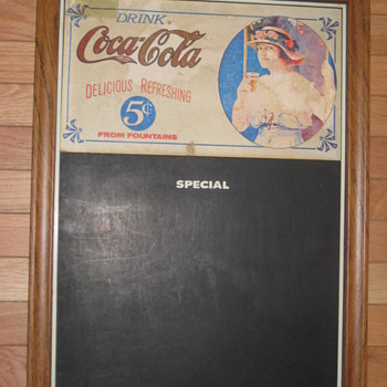 COCA COLA CHALKBOARD MENU SIGN 5 CENTS