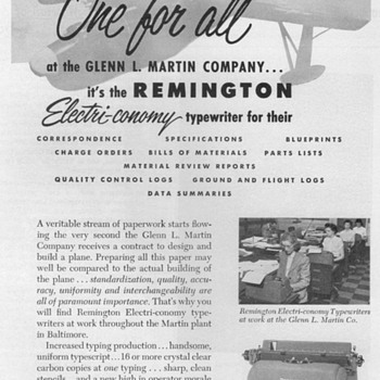 1952 - Remington "Electri-conomy" Typewriter Advertisement
