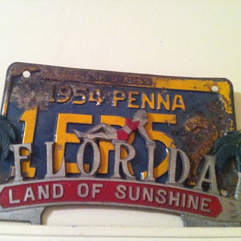 Florida license plate holder with PA plate - Classic Cars