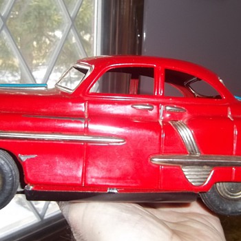 Vintage 10" 1950's Toy Tin Friction Car Model Unknow