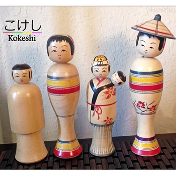 Some of my Favorite Nanbu Kokeshi by Kakuhei Sasaki - Dolls