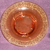 footed amber bowl maker and pattern unknown?? 