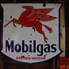 Mobilgas Socony Vacuum...Double Sided Porcelain Sign...Three Colors...1939