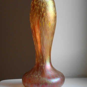 Kralik Peach Oil Spot Vase - Art Glass