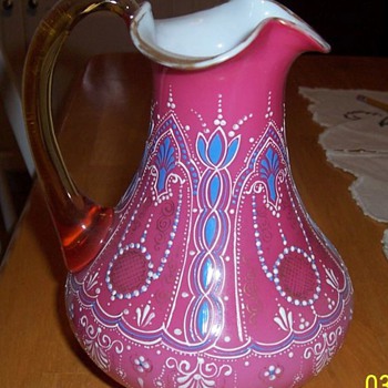 Beautiful Art Glass Pitcher!! - Art Glass