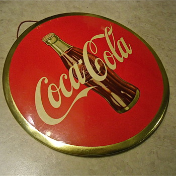 Coca Cola 9" Celluloid 1950s Disc-Sign