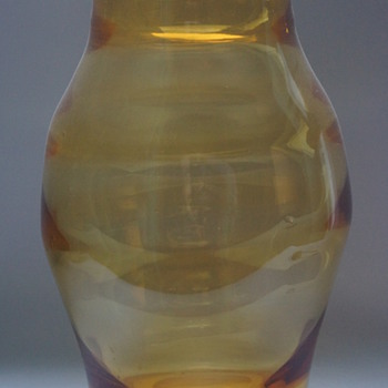 Amber Vase - Art Glass