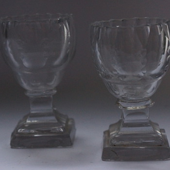A Pair of Pedestal Salts - Glassware