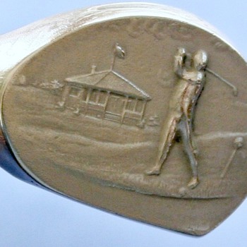 Antique Edwardian Golf Club Hat Pin Wedge Driver Sterling Silver Rattling