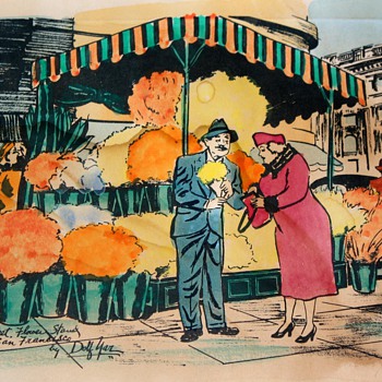 Dolf Yar ? Watercolored Prints of some kind? - San Francisco Street Scenes - Paper