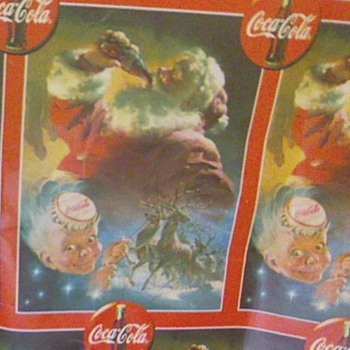 Coca Cola christmas paper . What year? The print from Coca-Cola Cap is 4" by 5". I have a piece 30" by 6' ?
