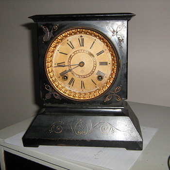1800 Ansonian New York cast iron, brass and wood clock - Clocks
