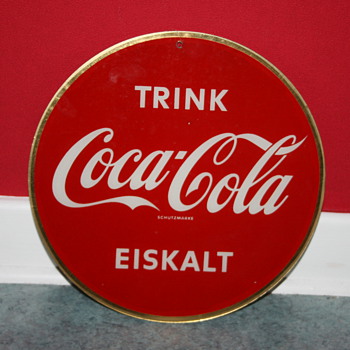coca cola glass sign - Coca-Cola
