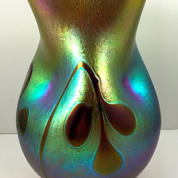 Loetz Silberiris "Marquetry" style vase, Decor unknown, stPN II-1585, ca. 1904 - Art Glass