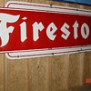 Firestone Porcelain Sign...Single Sided...Dated 1958...Two Colors