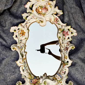 Vintage Antique Porcelain Mirror