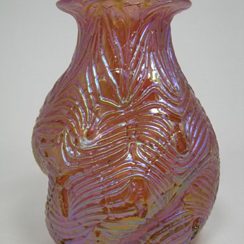 Fabulous Pink Loetz Formosa Crackle Variant in Camelienrot ca. 1902 - Art Glass