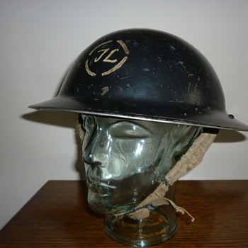 British Civil Defence WWII Factory Guard/Worker steel helmet - Military and Wartime