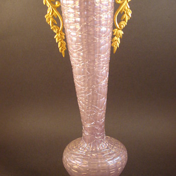 Loetz Lavender Chine Mounted Vase - Art Glass