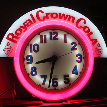 1950's Royal Crown Cola Neon Clock...Cleveland Clock
