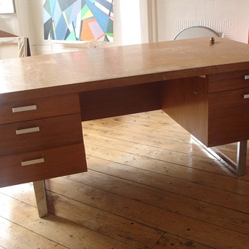 teak/chrome executive desk