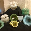 collection of fenton hobnail bowls and vases 