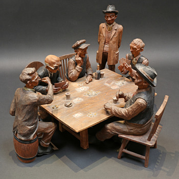 Emil Janel- Poker players 1934 - Folk Art