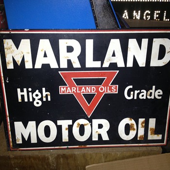 Marland Motor Oils flange sign - Advertising