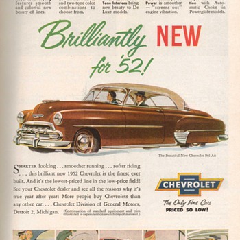 1952 - Chevrolet Bel-Air Advertisement - Advertising