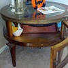 weiman heirloom quality gold leaf drum table