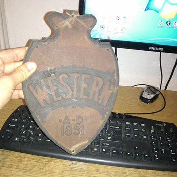 1920's metal Western Union postal sign - Signs