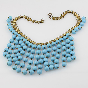 Blue glass statement necklace