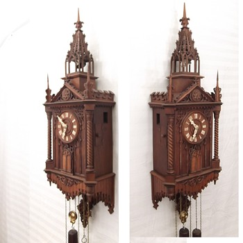 1876 Johann Baptiste Beha "MONK WITH CUCKOO CLOCK" dual automation - Clocks
