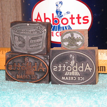 Abbotts - Abbott's Dairy Ice Cream Philadelphia - Bethlehem Pa. printing blocks - Office