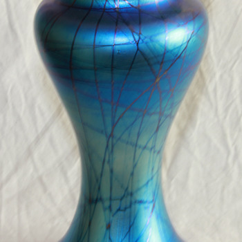 Stuart Abelman Blue Iridescent Vase 2002 - Art Glass